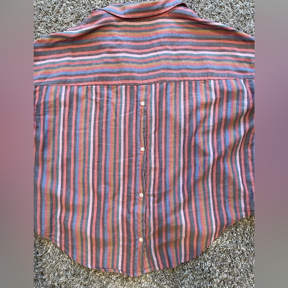 Madewell striped collared shirt with buttons down the back - Picture 2 of 2